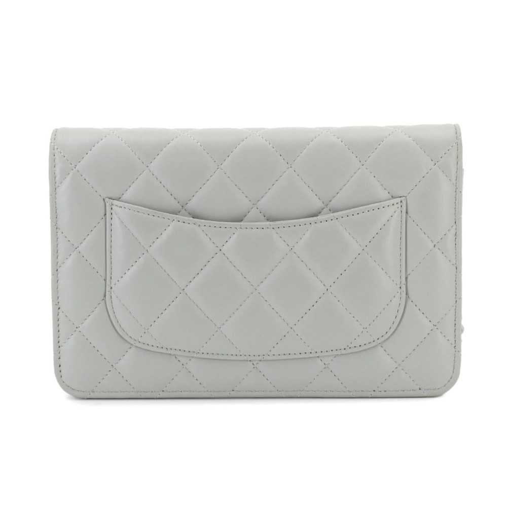 CHANEL Authentic Gray Lambskin Leather Wallet - Picture 2 of 10